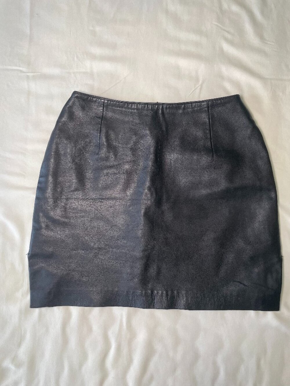 Hugo Buscati Black Leather Mini Skirt, 6